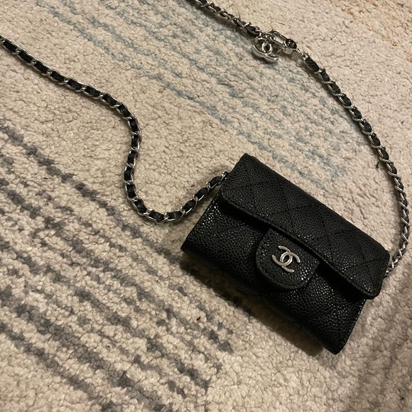 Mini Chanel caviar Black Quilted Leather Wallet - Picture 3 of 3